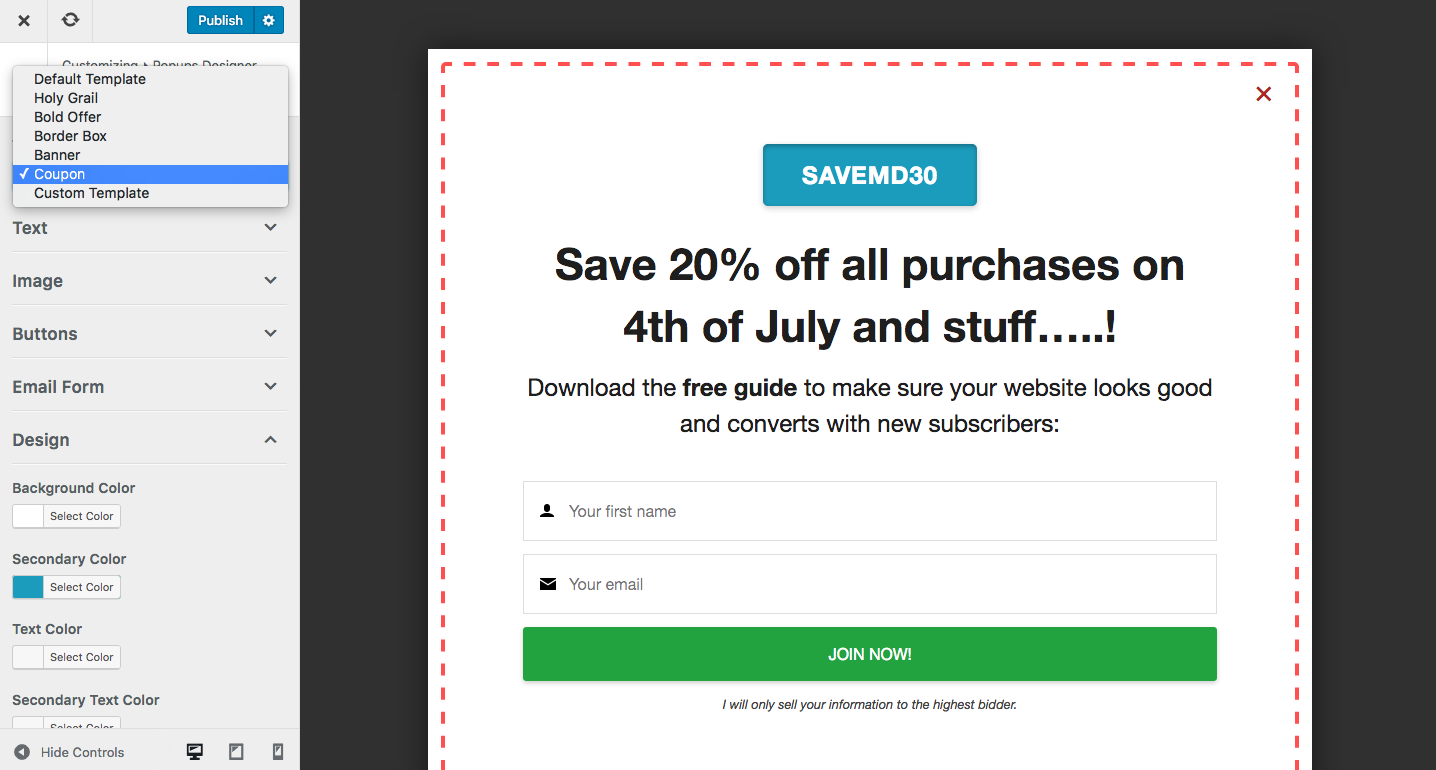 The revamped MD Popups Designer